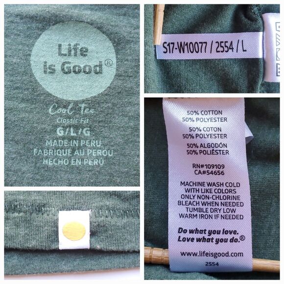 Baylor University V Neck T Shirt Womens L Life is Good Classic Fit Green Hearts - Picture 3 of 9